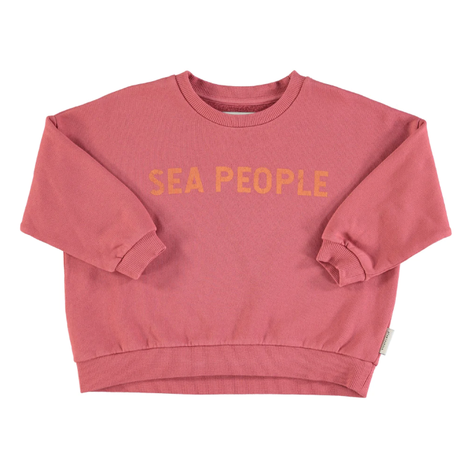 Kinder Sweatshirt in rosa mit "sea people" Aufdruck für Mädchen und Jungen von Piupiuchick.