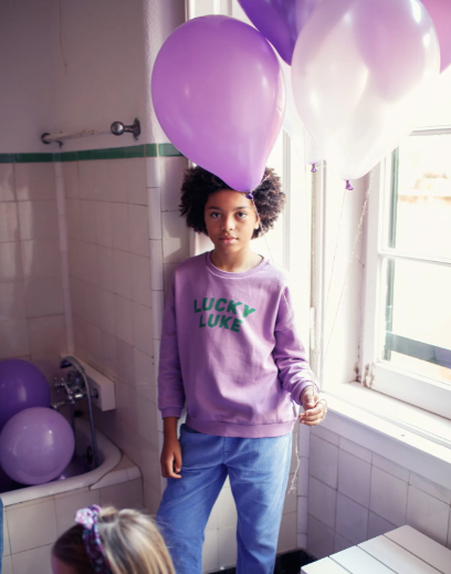 Piupiuchick - Kinder Sweatshirt lila "Lucky Luke"