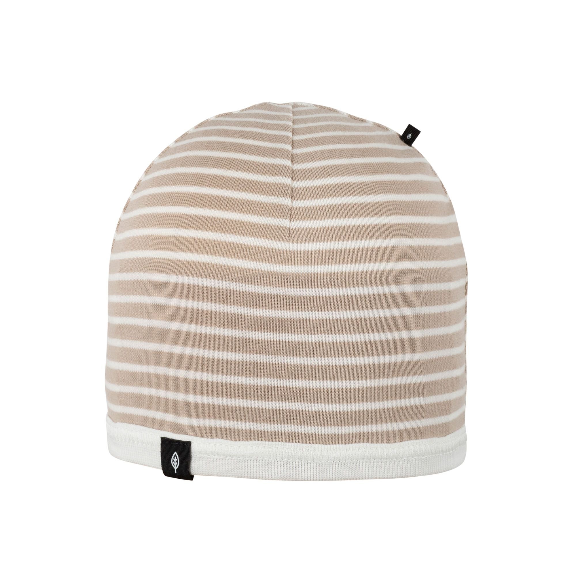 Pure Pure - Kinder Beanie Biobaumwolle beige gestreift