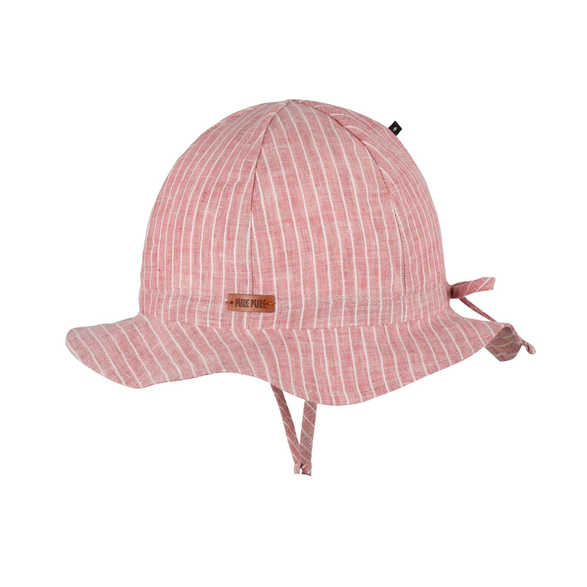 Coole Sommer Kappe für Mädchen und Jungen mit Krempe und Bändern zum Zubinden aus Biobaumwolle von Pure Pure.