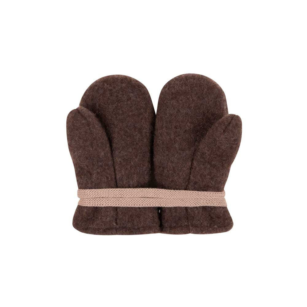 Pure Pure - Babyfäustel Fleece dunkelbraun für Jungen & Mädchen aus Merinowolle