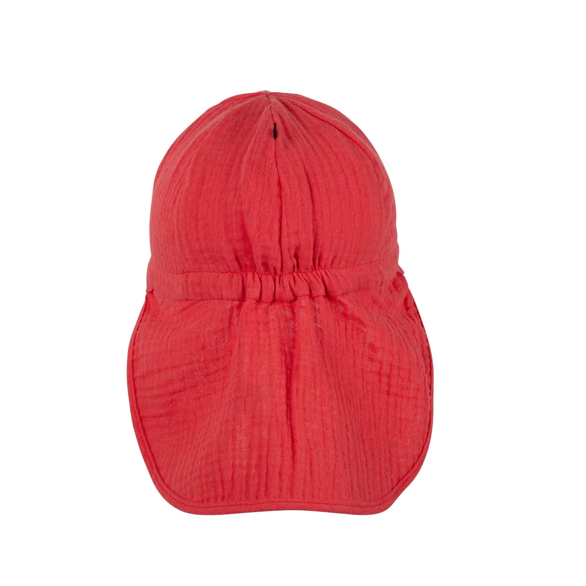 Pure Pure - Sonnenkappe UV-Schutz Musselin rot mit Nackenschutz