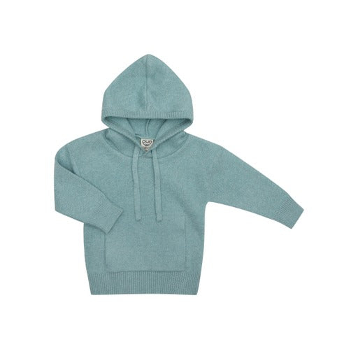 Süßer Pullover mit Kapuze von Puri Organics ist aus weicher Bio-Baumwolle und Schurwolle.
