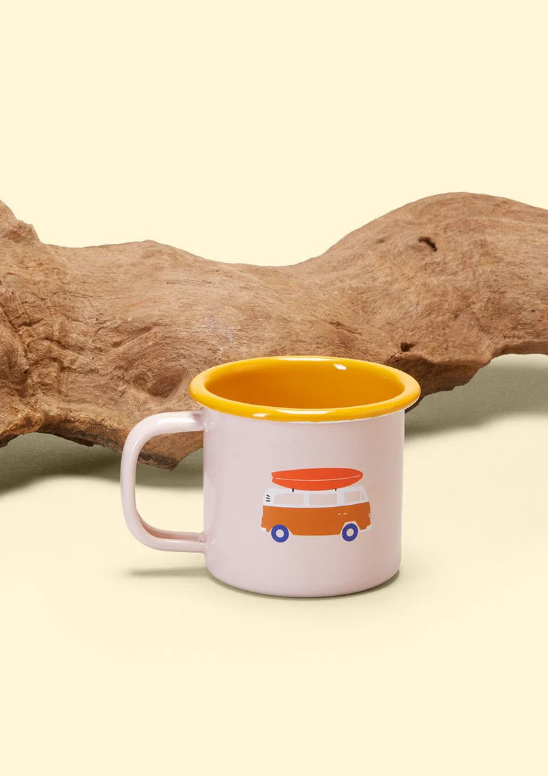 Coole Kinder Emaille Tasse &quot;Go Camping&quot; von Roadtyping.