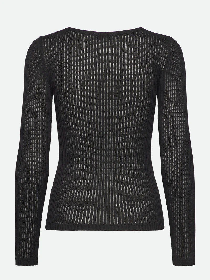 Rosemunde - Silk Pointelle-Pullover schwarz