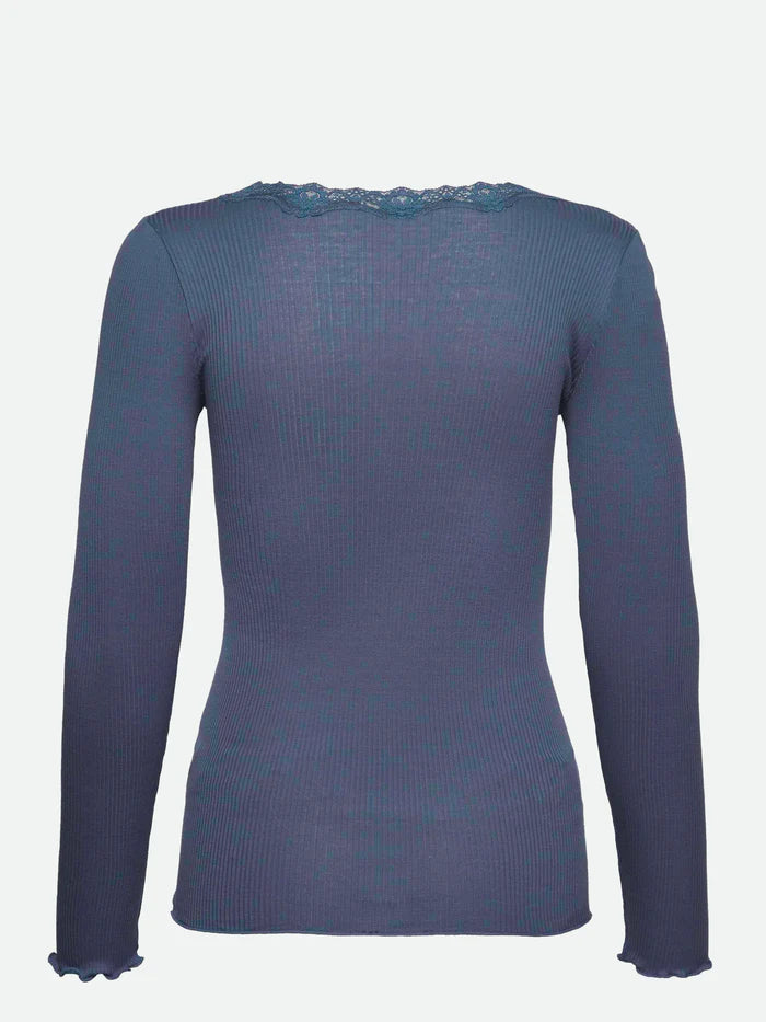 Rosemunde - Langarmshirt mit Spitze dunkelblau