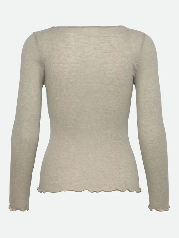 Rosemunde - Damen Langarmshirt beige Wolle