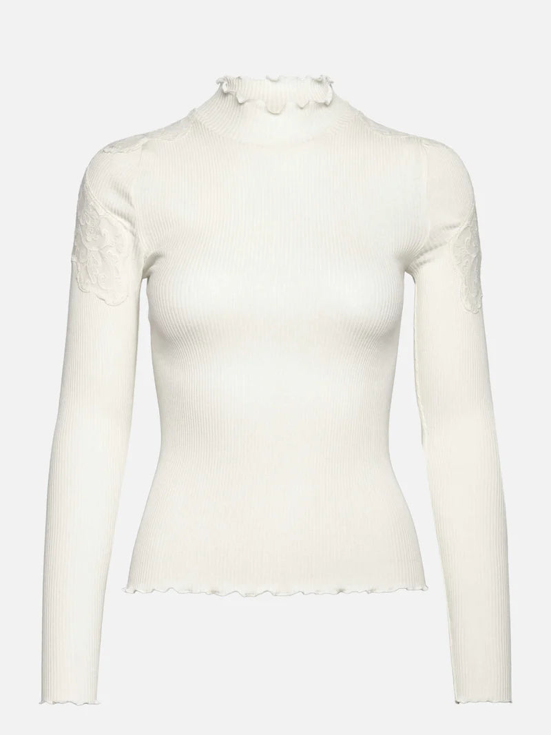 Rosemunde - Silk Shirt mit Spitze natur