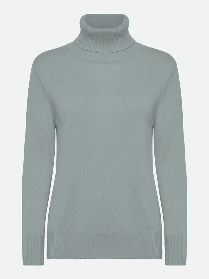 Weicher Pullover mit Rollkragen. Der Pullover ist aus einer Mischung aus Kaschmir und Wolle gefertigt, was ihn weich und angenehm zu tragen macht.