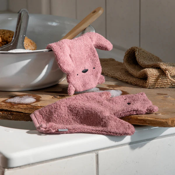 Sebra - Waschlappen 2er Set Bär rosa