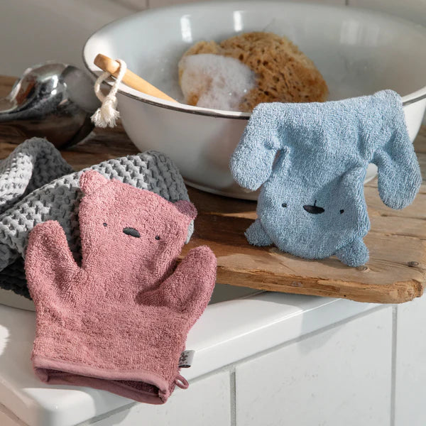 Sebra - Waschlappen 2er Set Bär blau