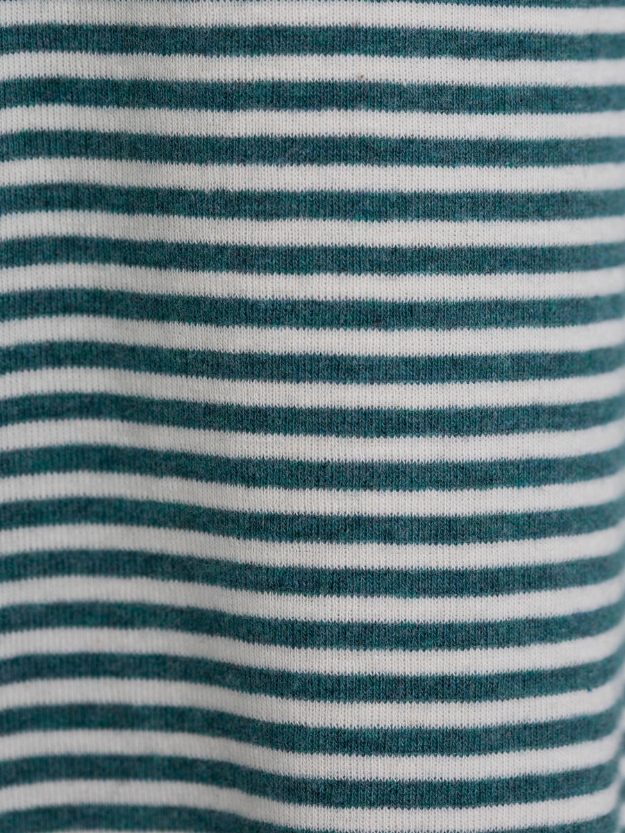 Serendipity - Damen Langarmshirt gestreift dunkelgrün/ natur