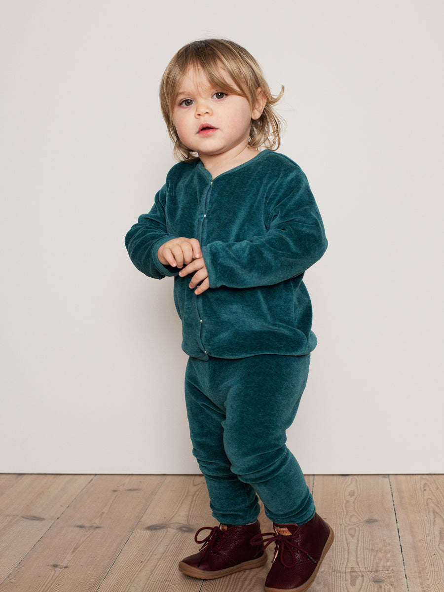 Serendipity - Baby Leggings Velour dunkelgrün