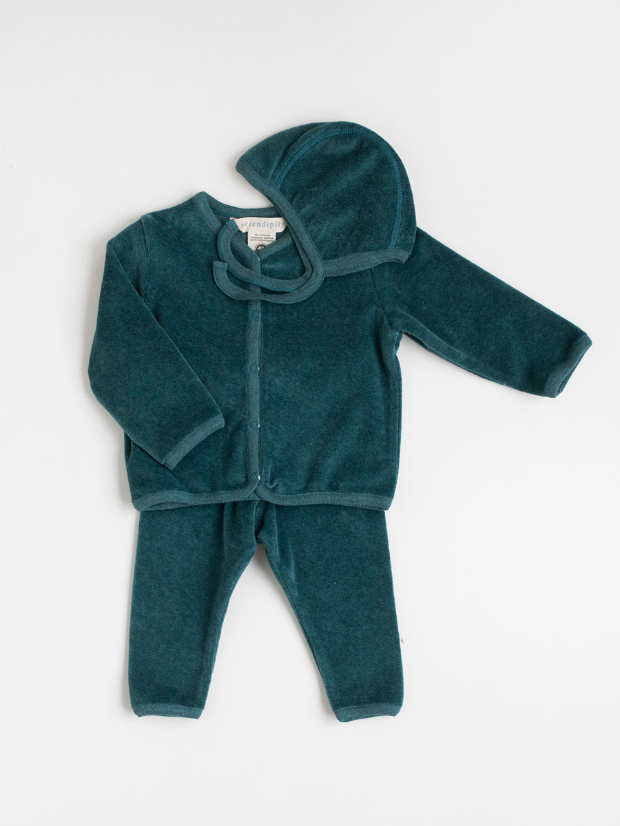 Serendipity - Baby Leggings Velour dunkelgrün