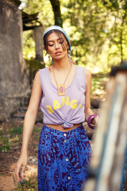 Sisters Department - Rock lang blau bordeaux bedruckt