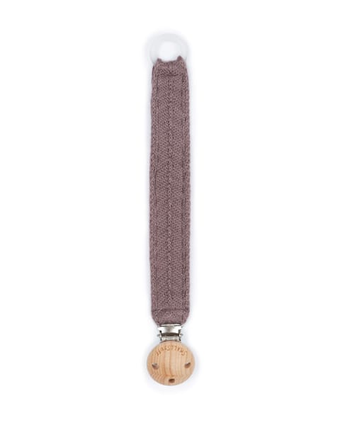 Süßer Schnullerband mit Holzclip und Gummiring zum Halten des Schnullers von Smallstuff.