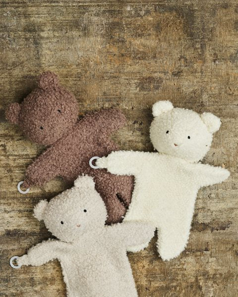 Smallstuff - Kuscheltuch Bär Merinowolle rosebraun