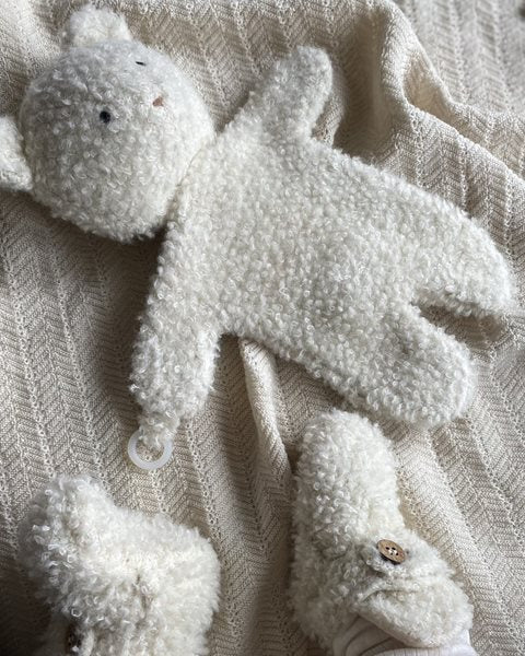 Smallstuff - Kuscheltuch Bär Merinowolle natur