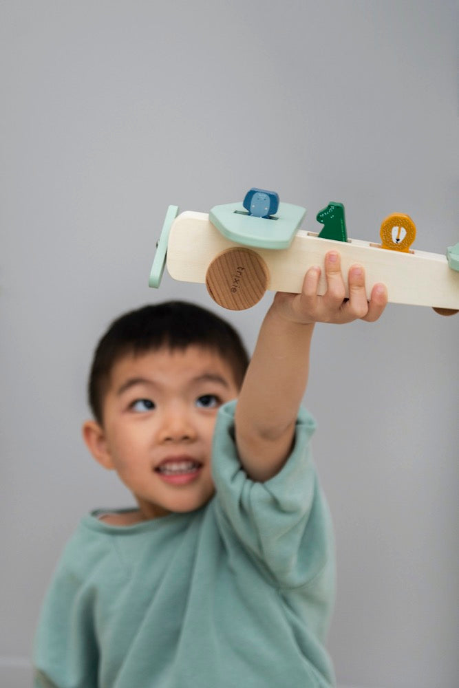 Trixie - Holzflugzeug mit Tieren für Kinder