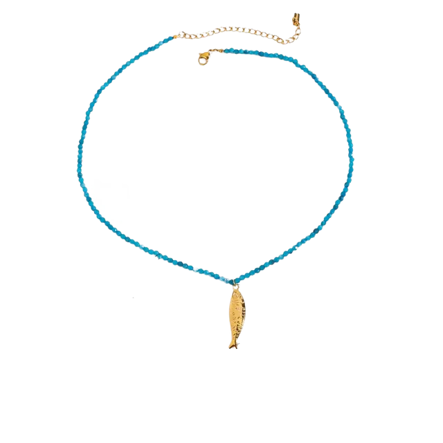 Vido - Halskette für Frauen in türkis mit Fischanhänger