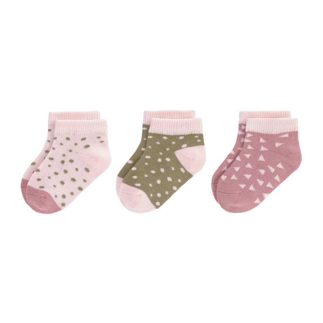 Lässig - Baby-Socken dünn 3er-Pack rosa, biobaumwolle