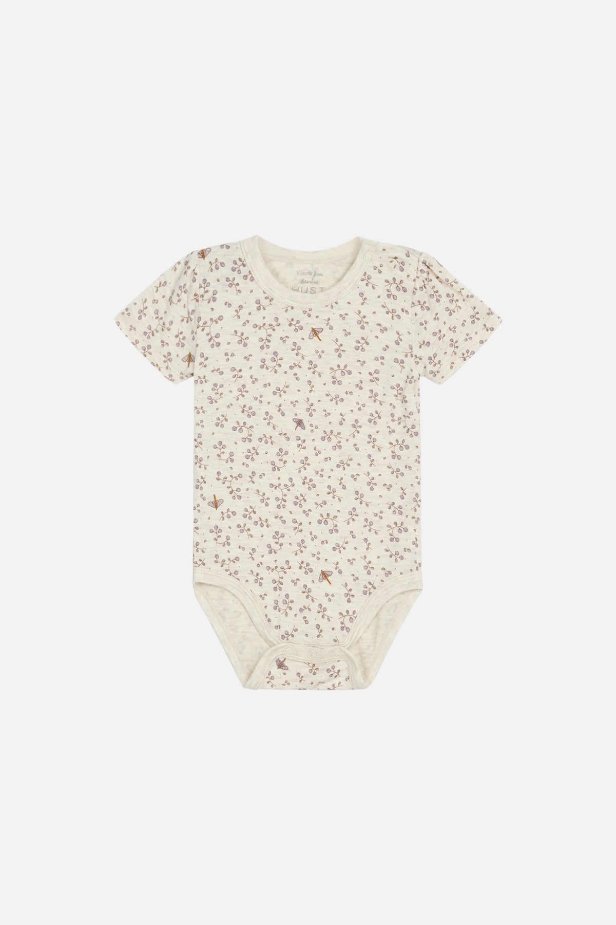 Hust & Claire - Baby Bambusbody BonniHust & Claire - Baby Bambusbody natur mit Blumen