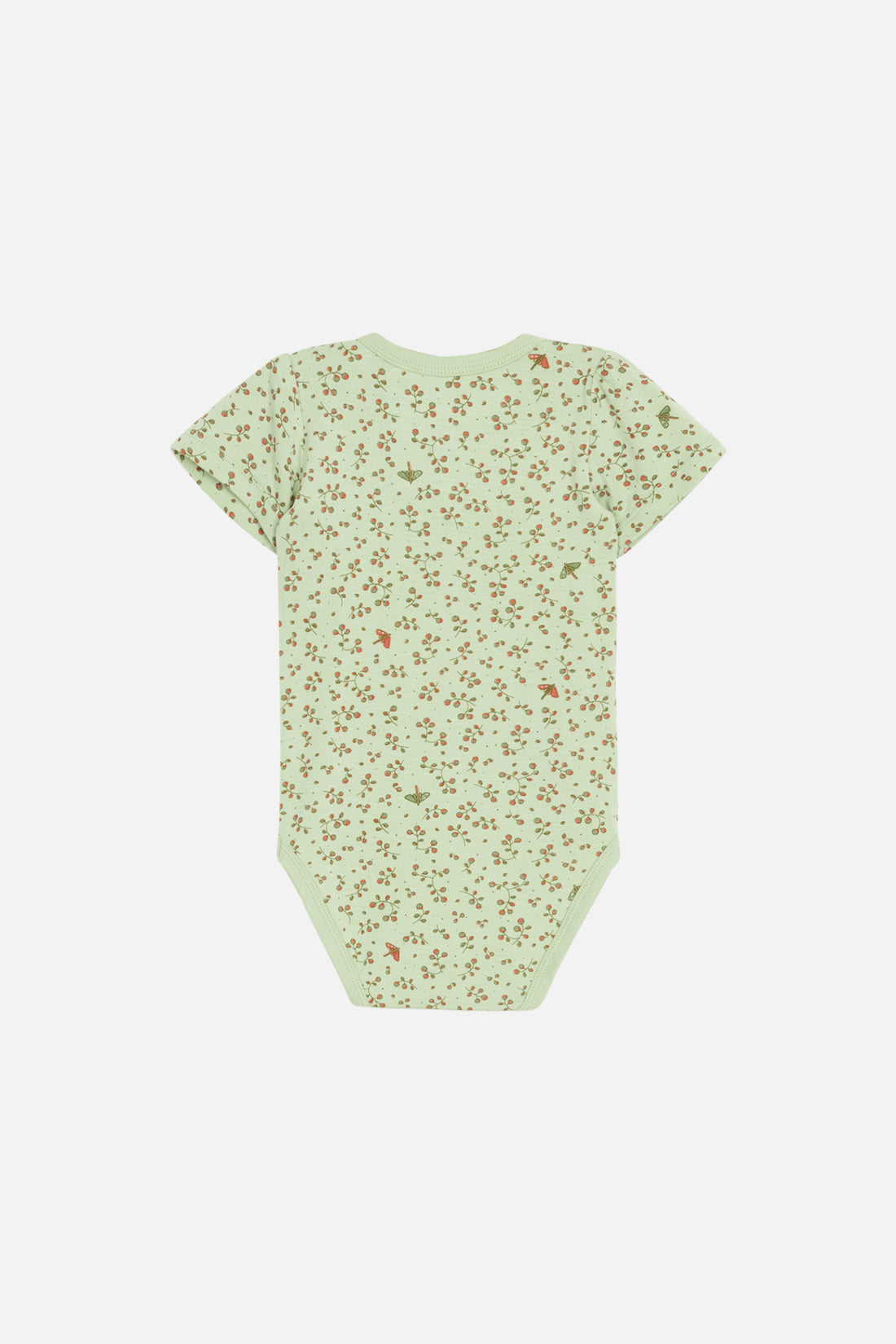 Hust & Claire - Baby Bambusbody kurzarm hellgrün mit Blumen