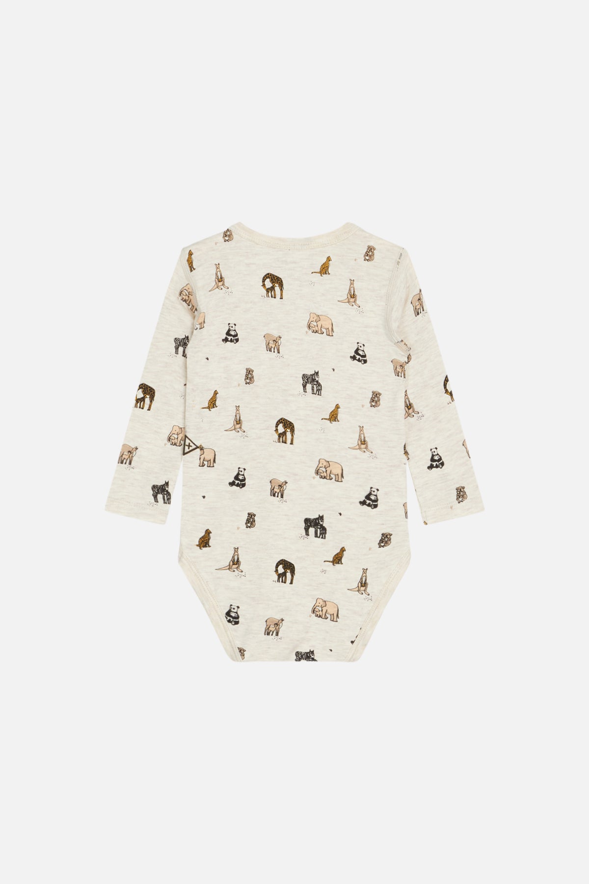 Hust &amp; Claire - Baby Bambusbody Buller langarm natur mit Safariprint