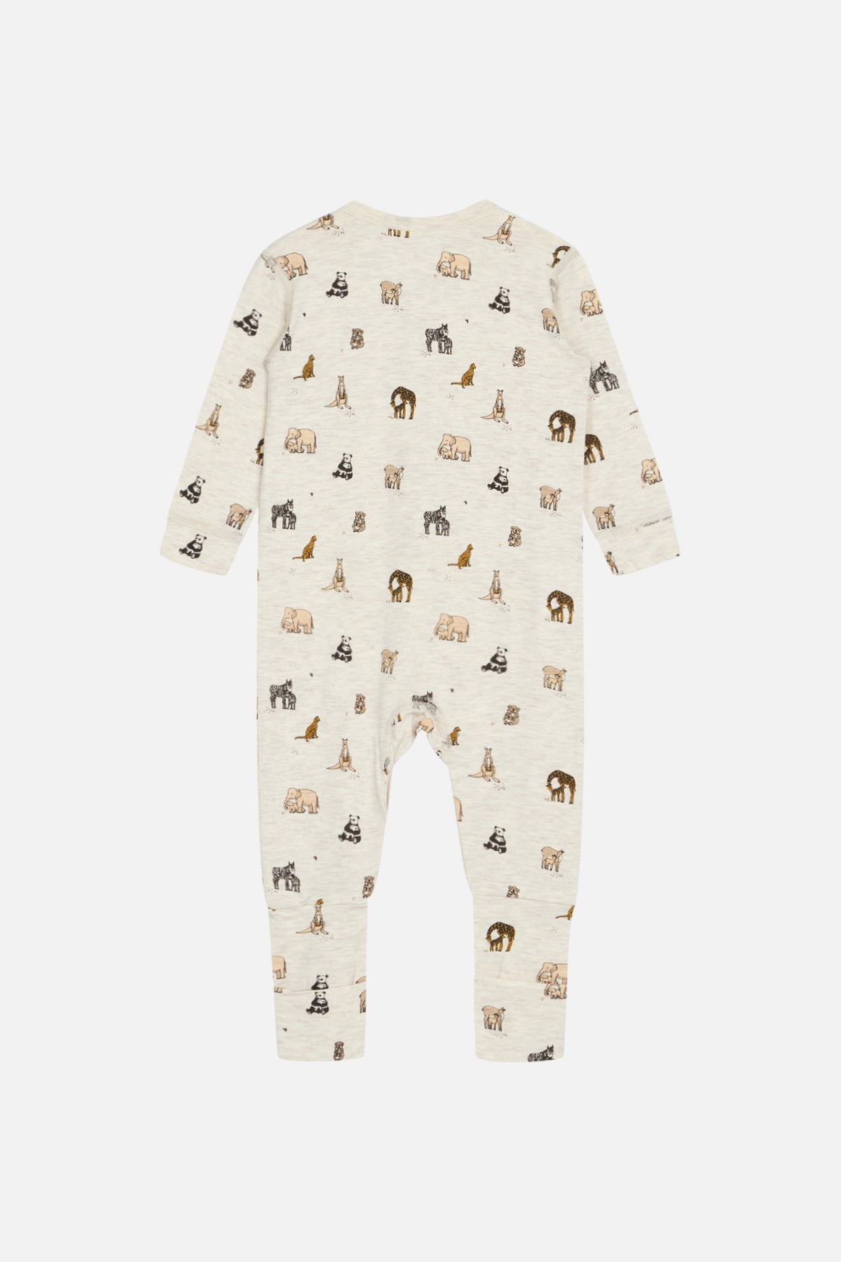 Hust & Claire - Baby Bambusstrampler Mulle natur Safariprint