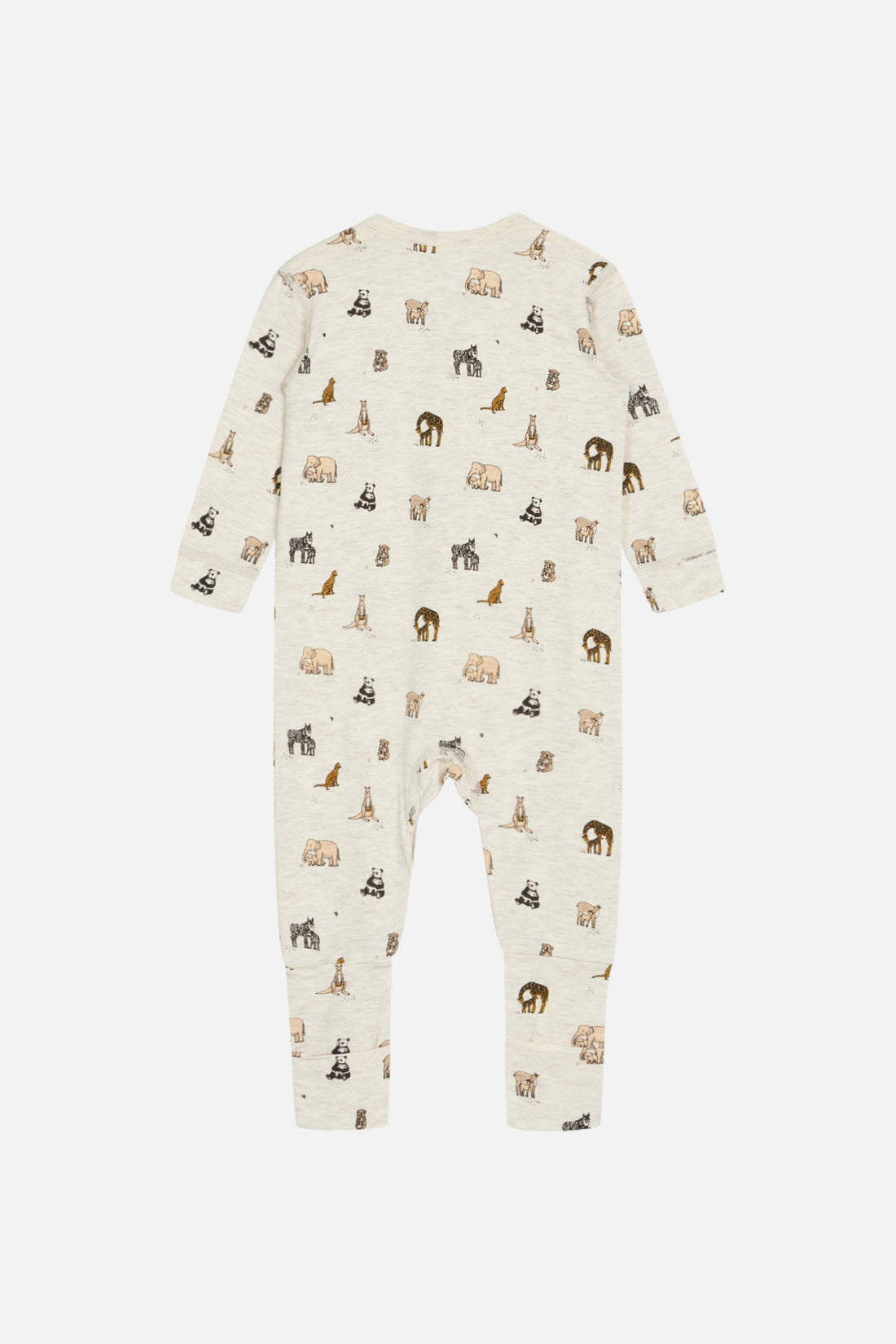 Hust & Claire - Baby Bambusstrampler Mulle natur Safariprint