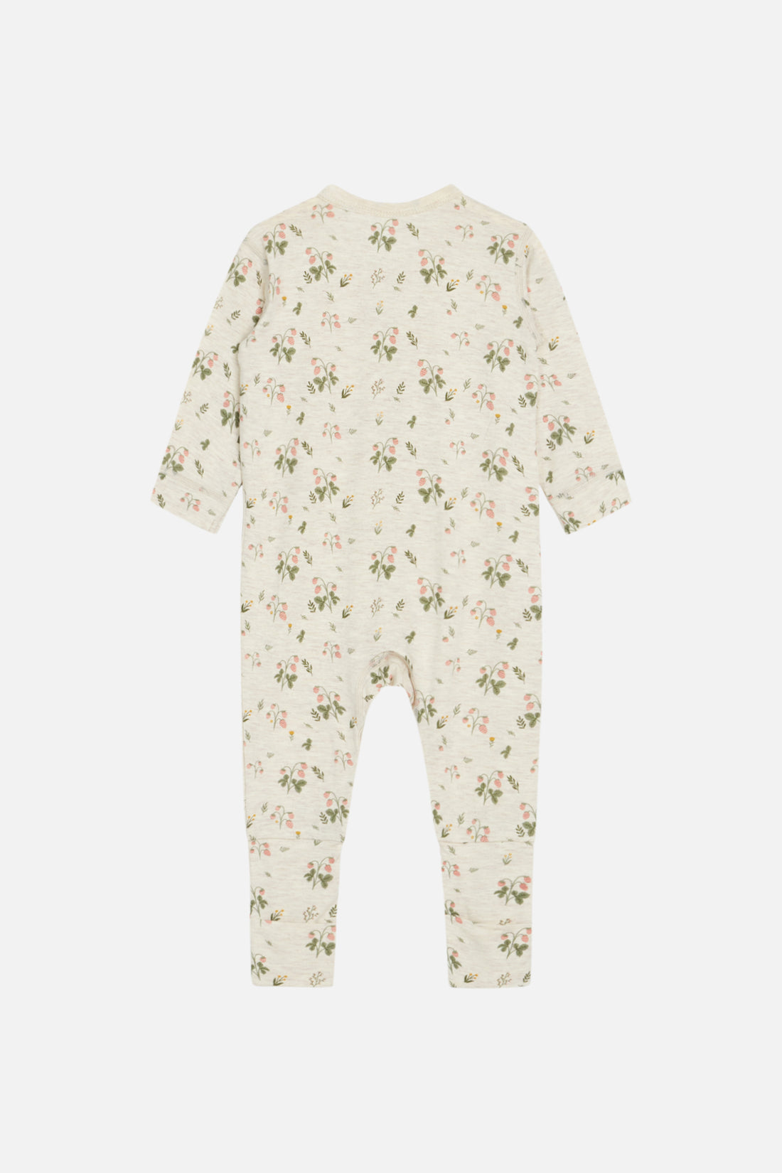 Hust & Claire - Baby Bambusstrampler natur mit Blumen