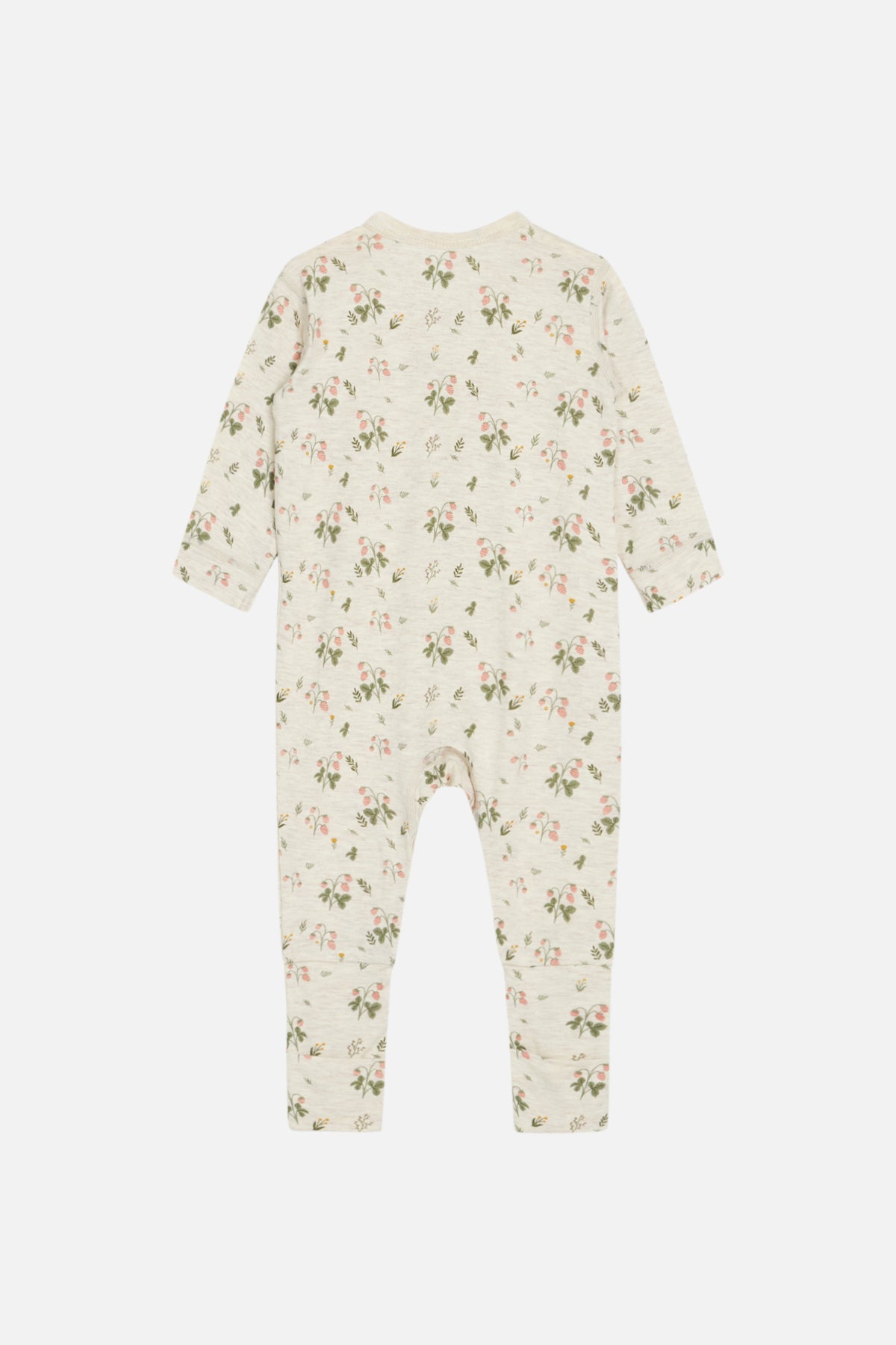 Hust & Claire - Baby Bambusstrampler natur mit Blumen