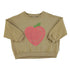 Piupiuchick - Kinder Sweatshirt olive heart Print aus Biobaumwolle