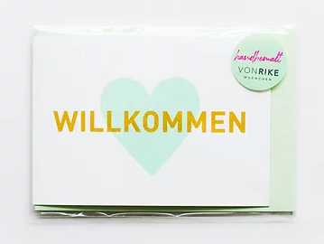 Von Rike - Klappkarte Willkommen mintgrün - AURYN Shop