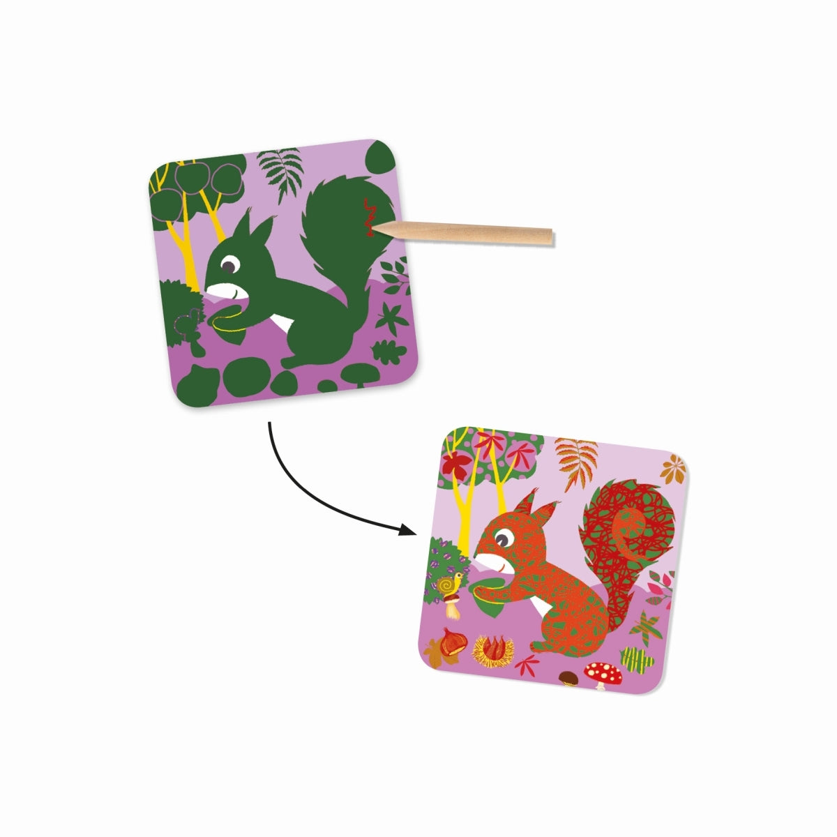 Djeco - Kratzbilder Tiere vom Land - AURYN Shop
