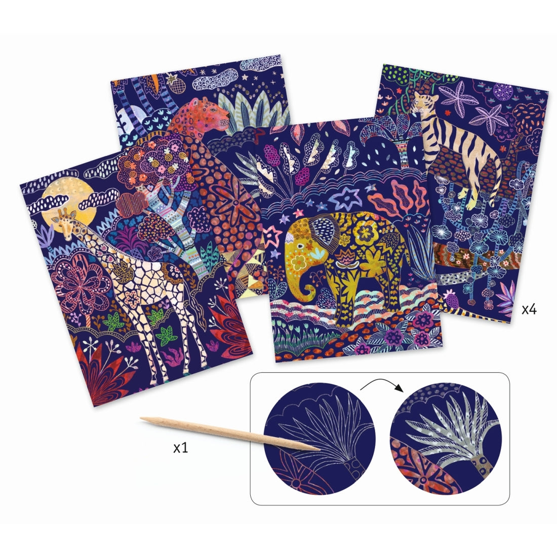 Djeco - Bastelset Kratzbilder Reicher Dschungel - AURYN Shop