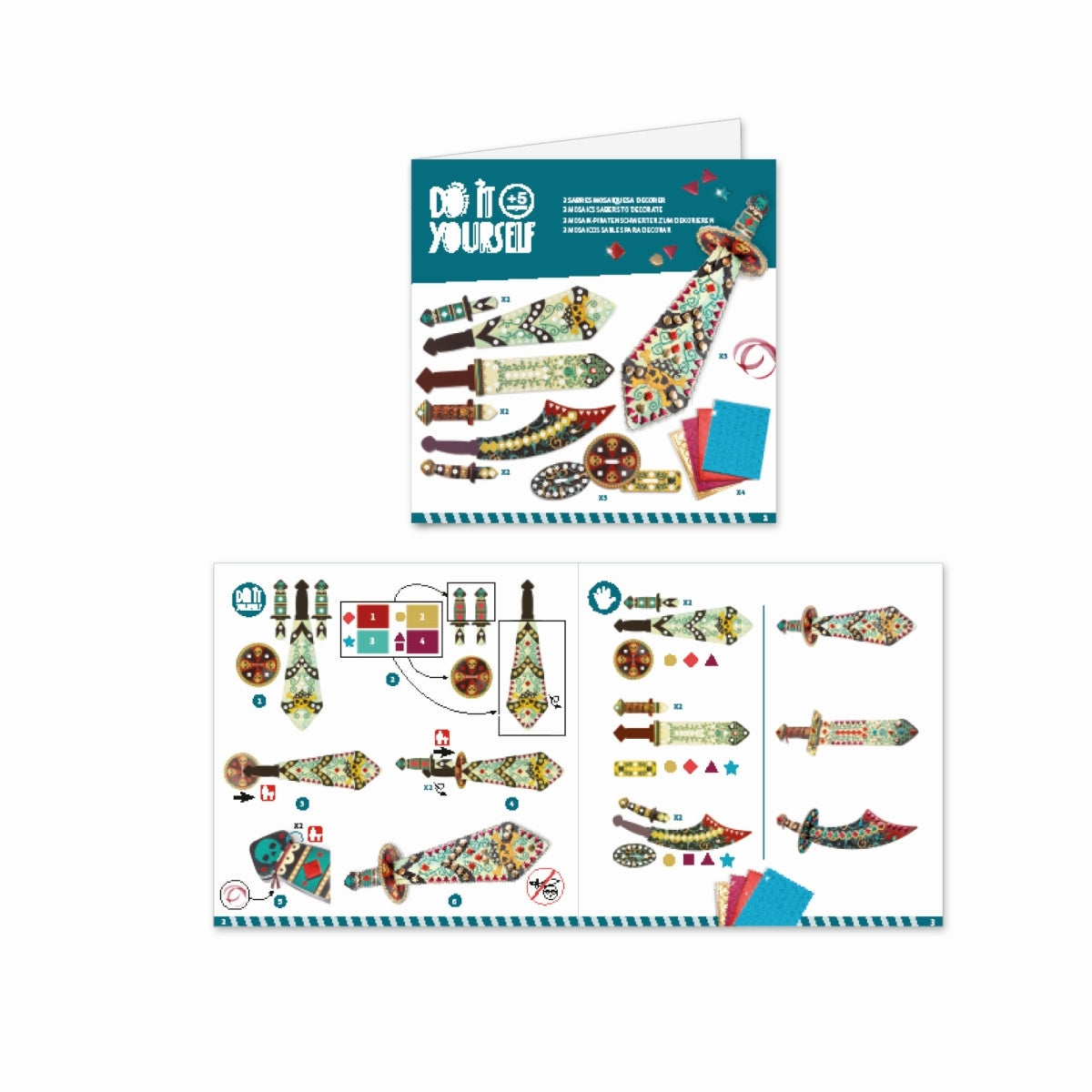 Djeco - Bastelset Mosaik 3 Piratenschwerter - AURYN Shop