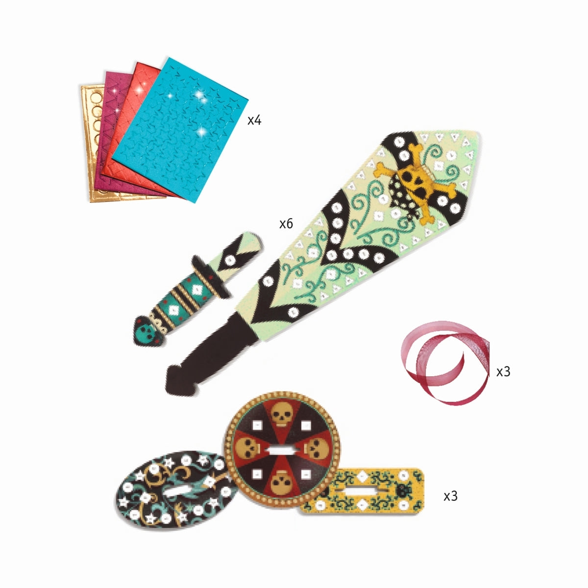 Djeco - Bastelset Mosaik 3 Piratenschwerter - AURYN Shop