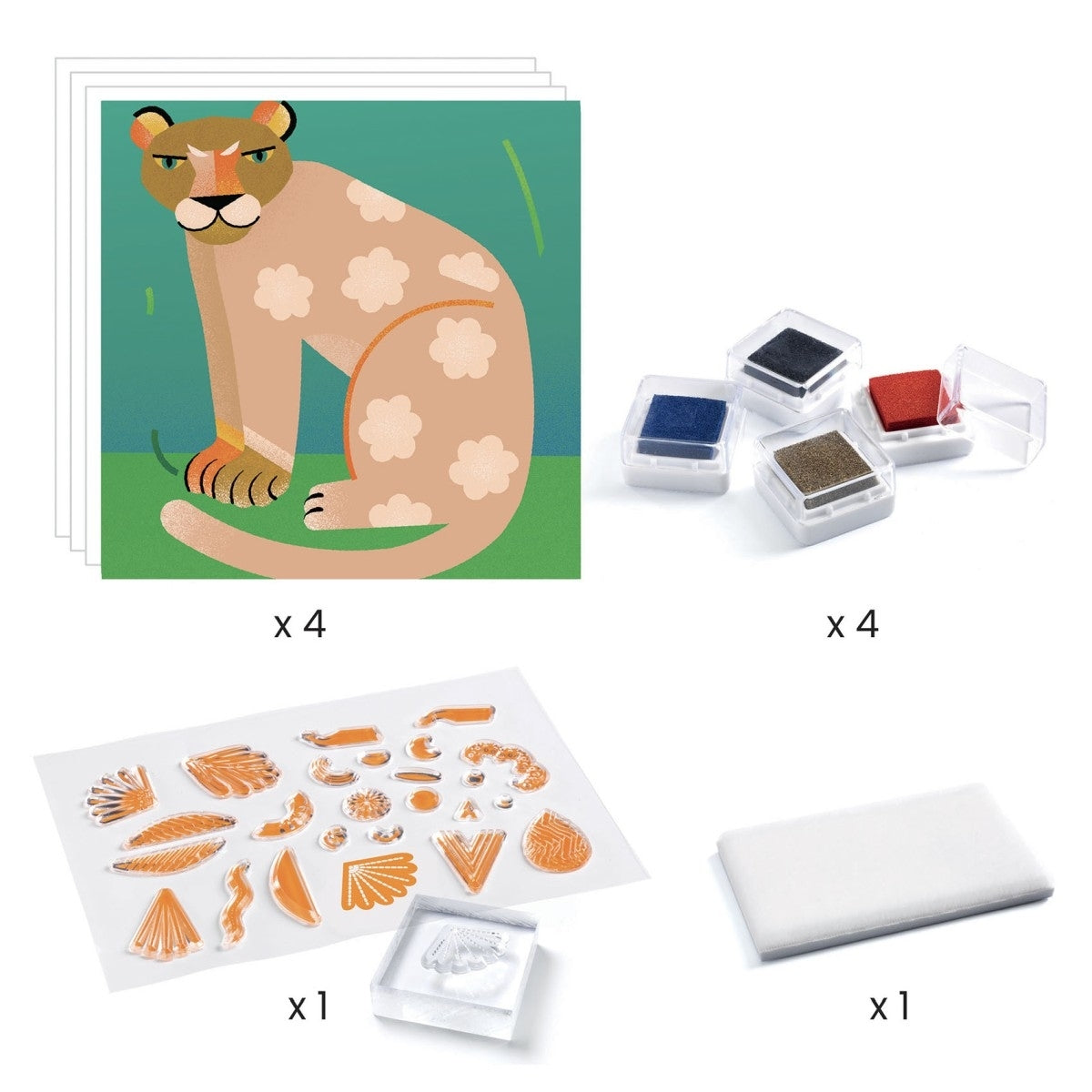 Stempelset Tiere, tolles Bastelset für Kinder, fair produziert von Djeco