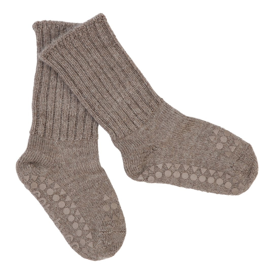 Stoppersocken Alpaka braun, produziert in Europa von Go Baby go
