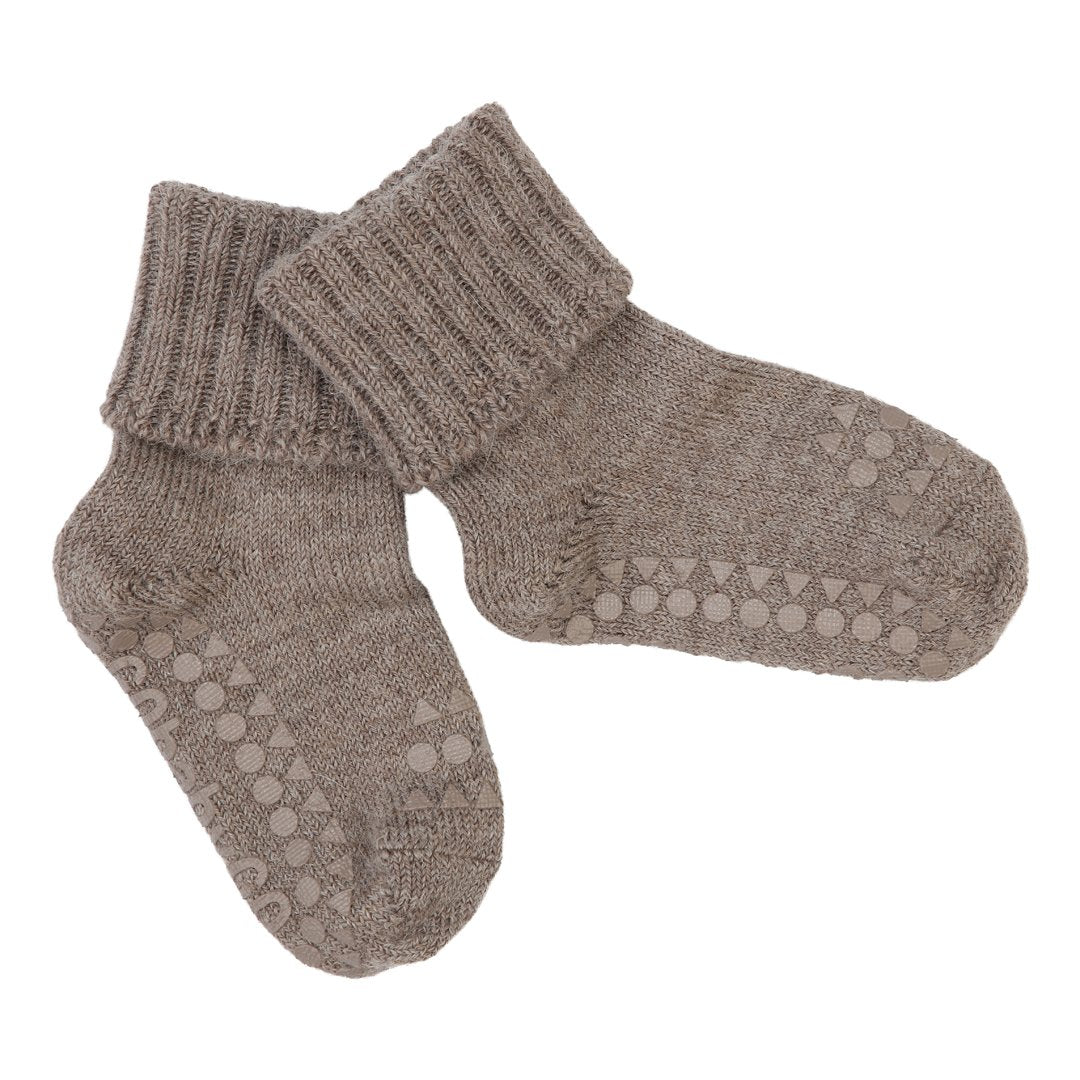 Stoppersocken Alpaka braun, produziert in Europa von Go Baby go