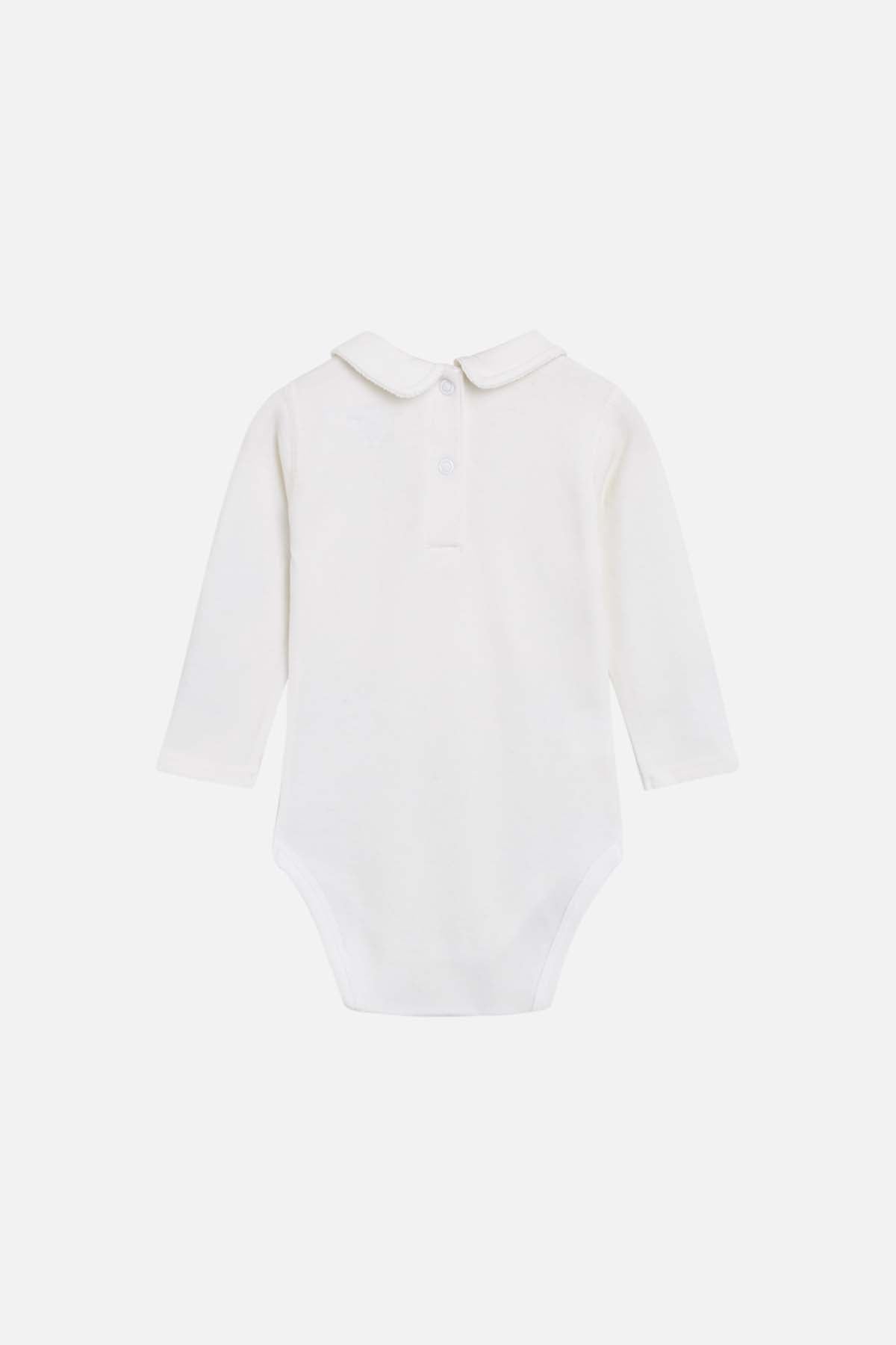 Baby Body Beate weiß mit Kragen, fair produziert von Hust and Claire