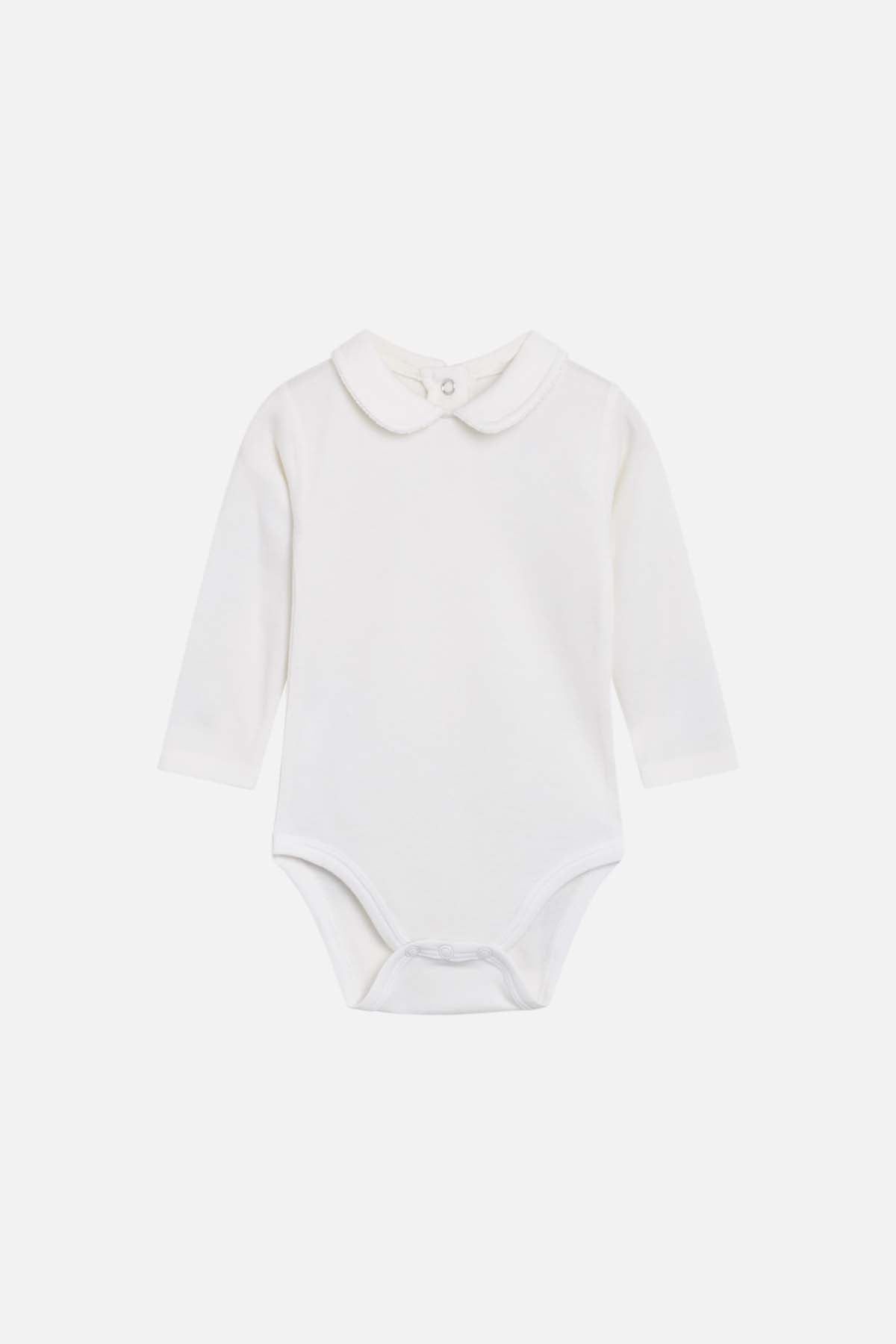 Baby Body Beate weiß mit Kragen, fair produziert von Hust and Claire