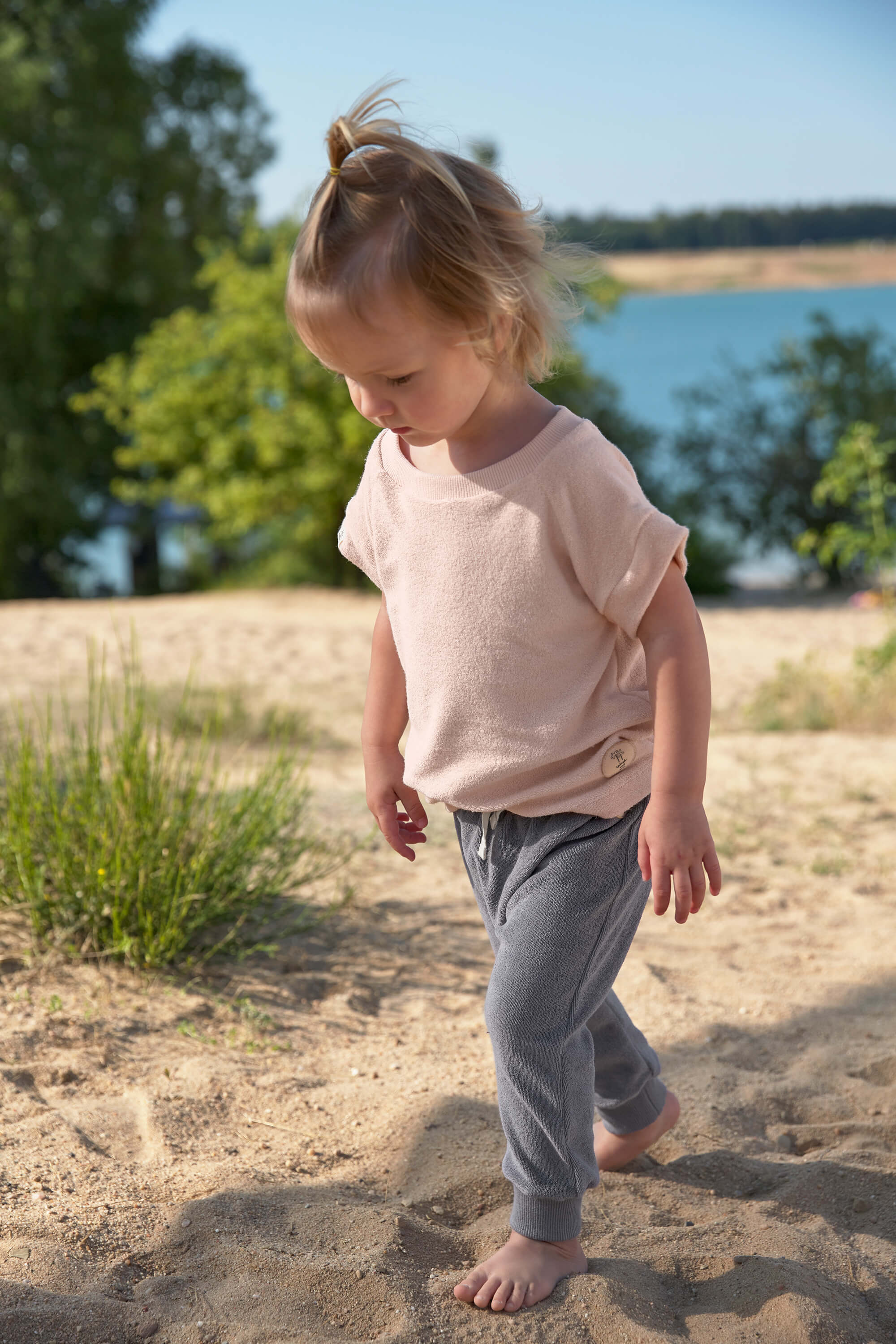 Lässig - Bequemes Frottee T-Shirt rosa