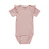 Babybody für Mädchen in rosa mit Rüschen aus Biobaumwolle, fair produziert von Minymo