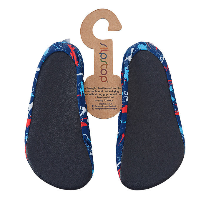 Slipstop - Turn- und Badeschuhe Flugzeuge blau für kinder