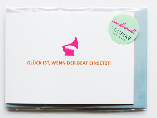 Von Rike - Klappkarte - Glück ist, wenn der Beat einsetzt - AURYN Shop