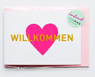 Von Rike - Klappkarte - Willkommen pink - AURYN Shop