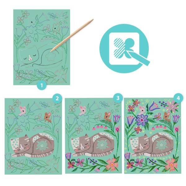 Djeco - Bastelset Kratzbilder Begegnungen - AURYN Shop