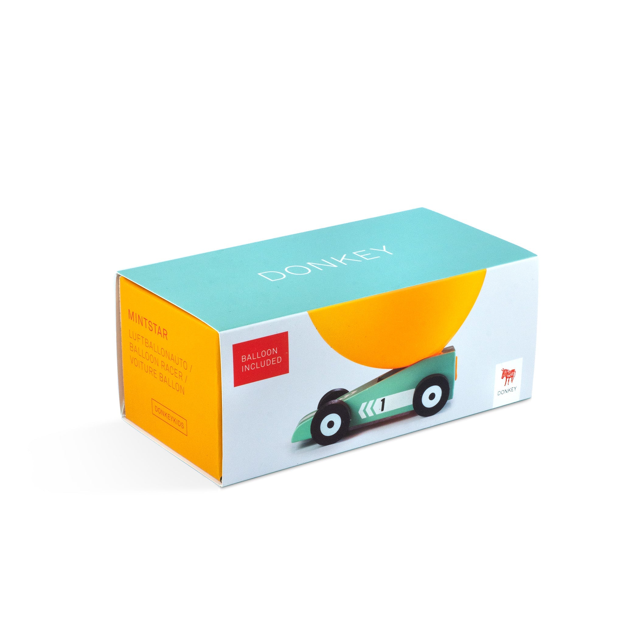 DONKEY - Holzauto mit Luftballon in mint